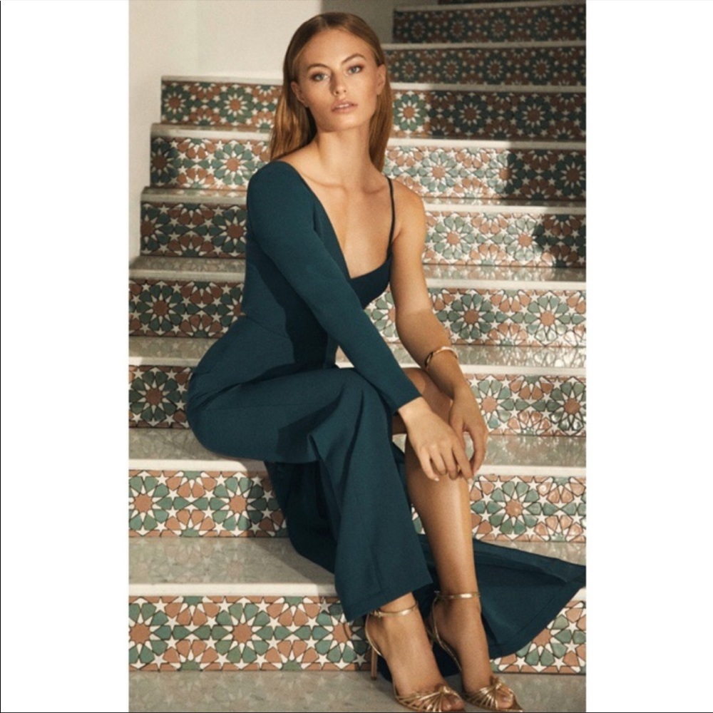 BCBG Maxazria Green Fancy Jumpsuit Dress NWT